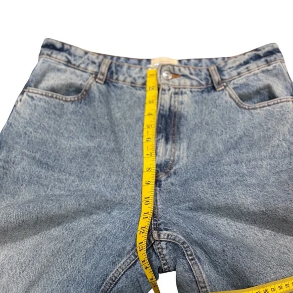 Sezane Premium Minimalist Denim Jeans Women's Size 42 (10 US) High Rise Wide Leg - Picture 5 of 11